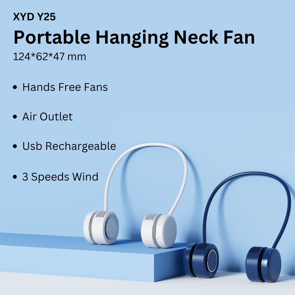 XYD Y25 Portable Hanging Neck Fan - White