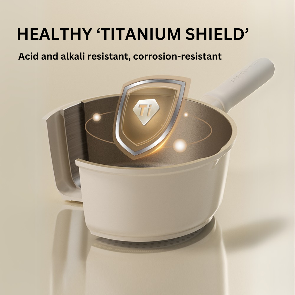 Cooker King White Titanium Saucepan 20cm