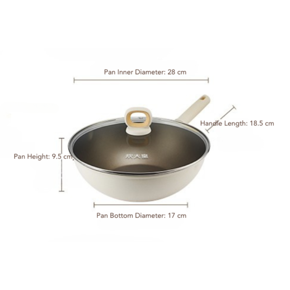 Cooker King White Titanium Wok 28cm