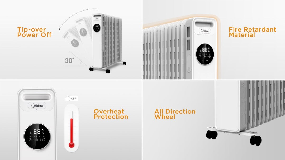 Midea Deluxe 11 Fin Digital Oil Heater NY2311-20MR