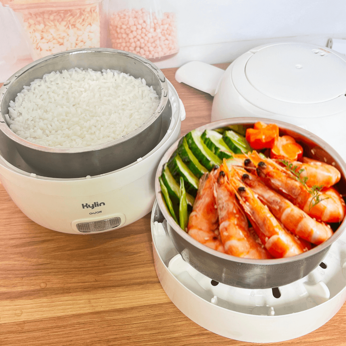 Kylin Electric Thermal Lunch Box 2 Layered with Egg Steamer AU-K6914