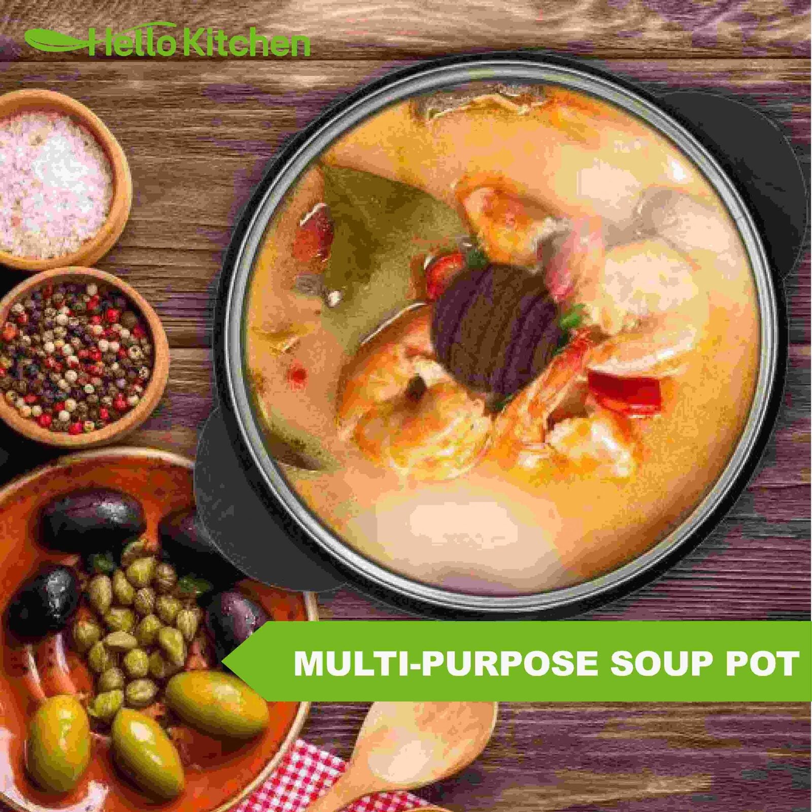 Hello Kitchen Non-stick 24cm Soup Pot (with steamer) 62399S