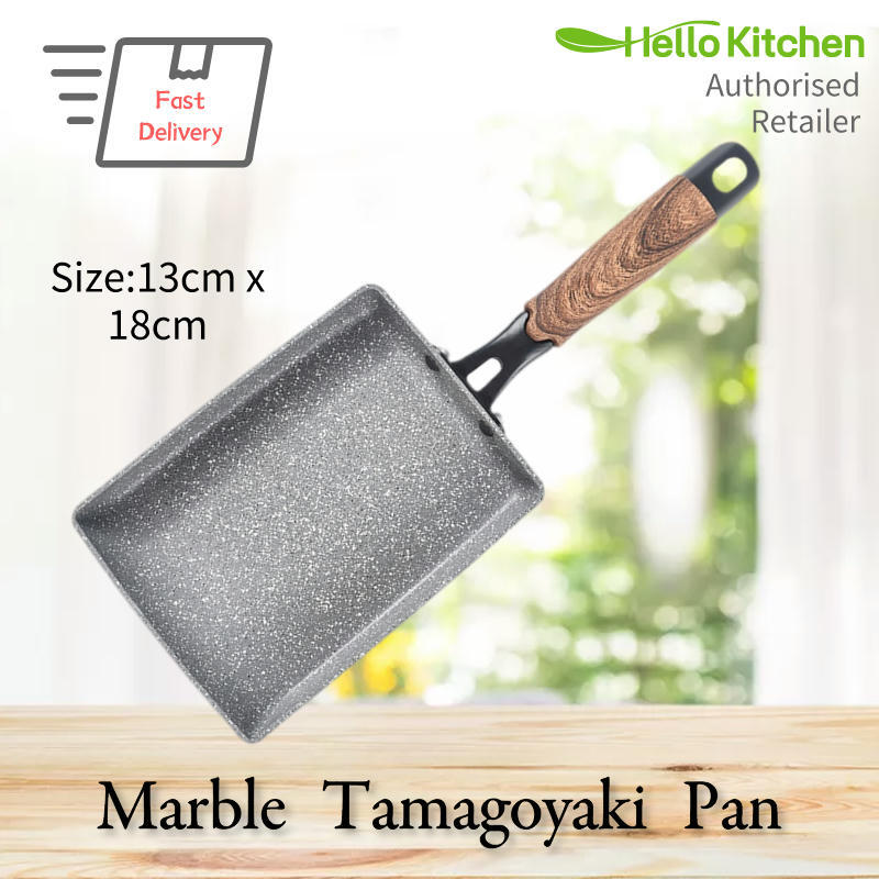 Hello Kitchen marble tamagoyaki pan induction gas compatible