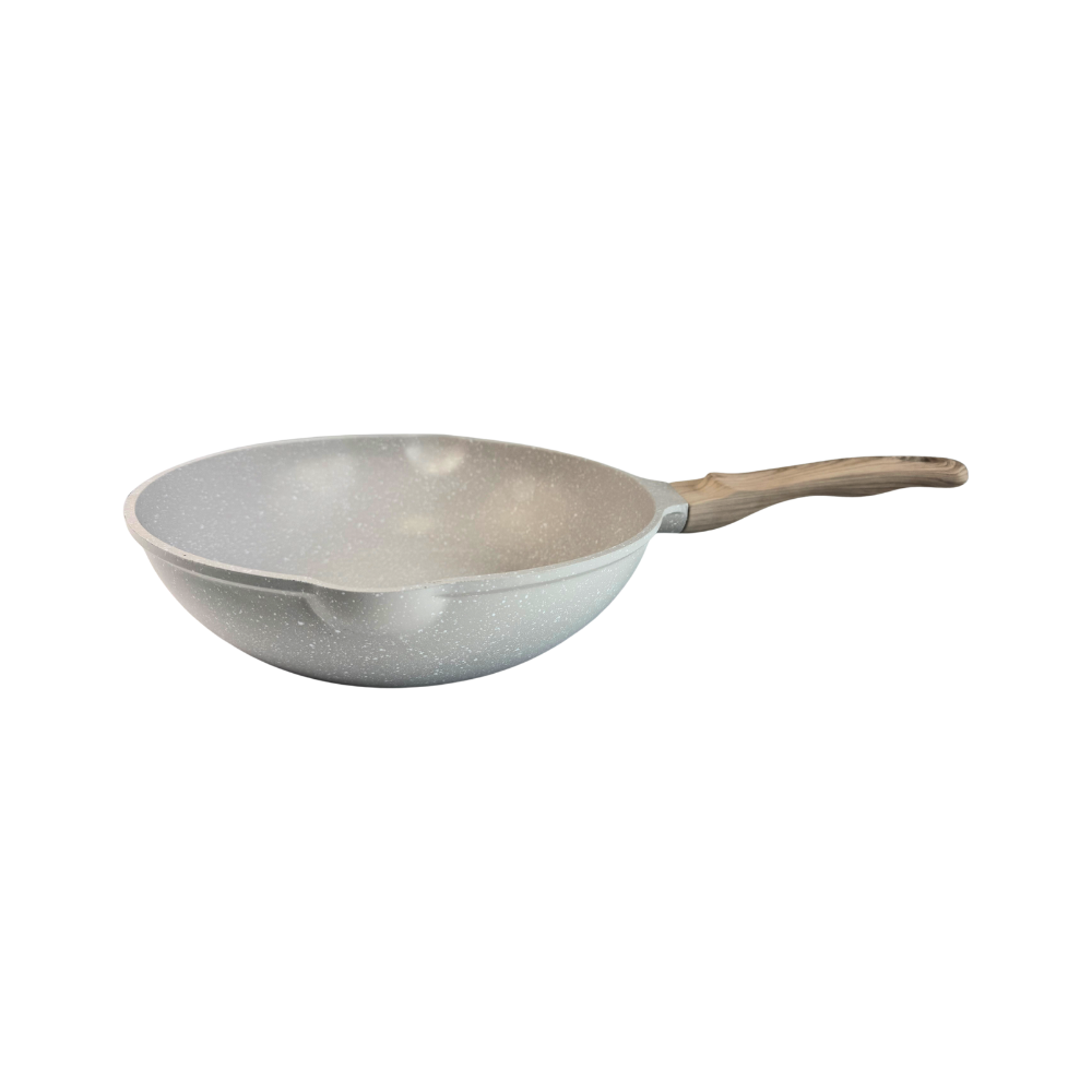 Synmore Granite Non-Stick Wok Pan with Wooden Handle 28cm