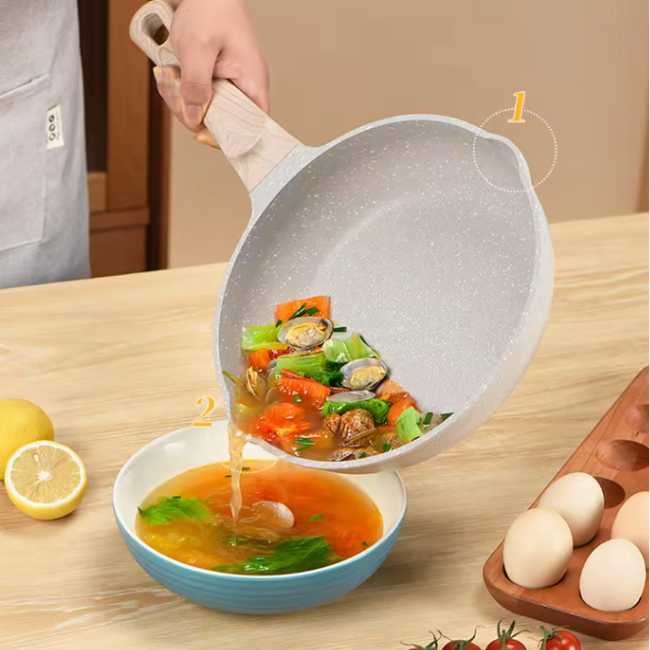 Synmore Granite Non-Stick Frypan with Wooden Handle 26cm