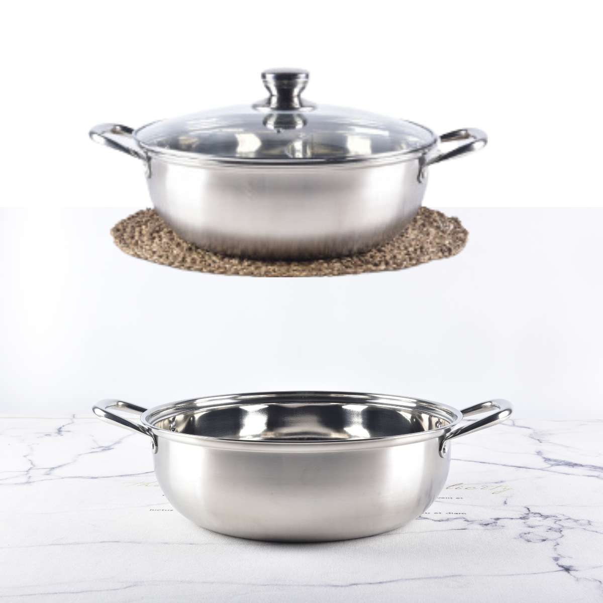 Kylin 304 Stainless Steels Shabu Single American Style Hot Pot Cooking Pot 28cm