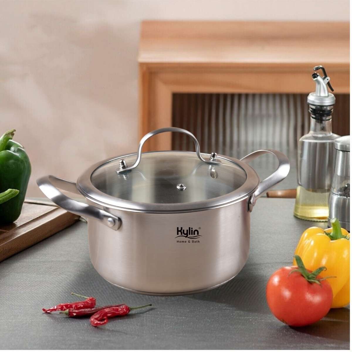 Kylin 304 Stainless Steels Soup Pot, Sauce Pan, Saucepan with lid 24cm