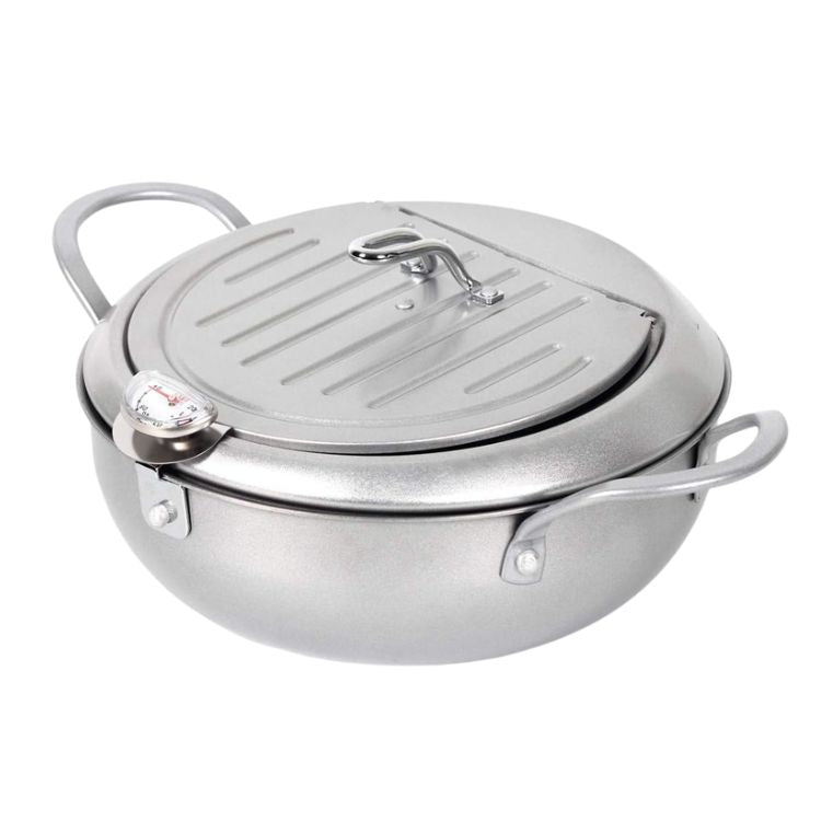 Justcook 20cm JSHS-YZG0320-1 Double Handle Tempura Karaga Fryer Pot Frying Pan