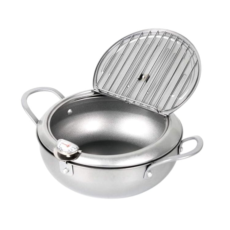Justcook 20cm JSHS-YZG0320-1 Double Handle Tempura Karaga Fryer Pot Frying Pan
