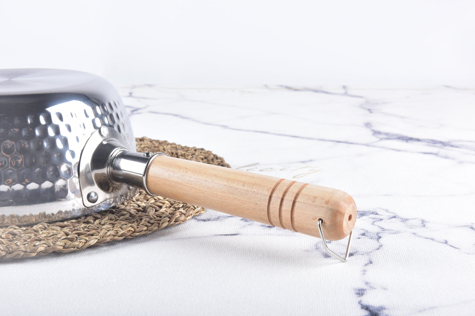 Kylin Japanese Tri-Layer Hammered Saucepan Milk Pan Yukihira Nabe Stainless Steel Wooden Handle