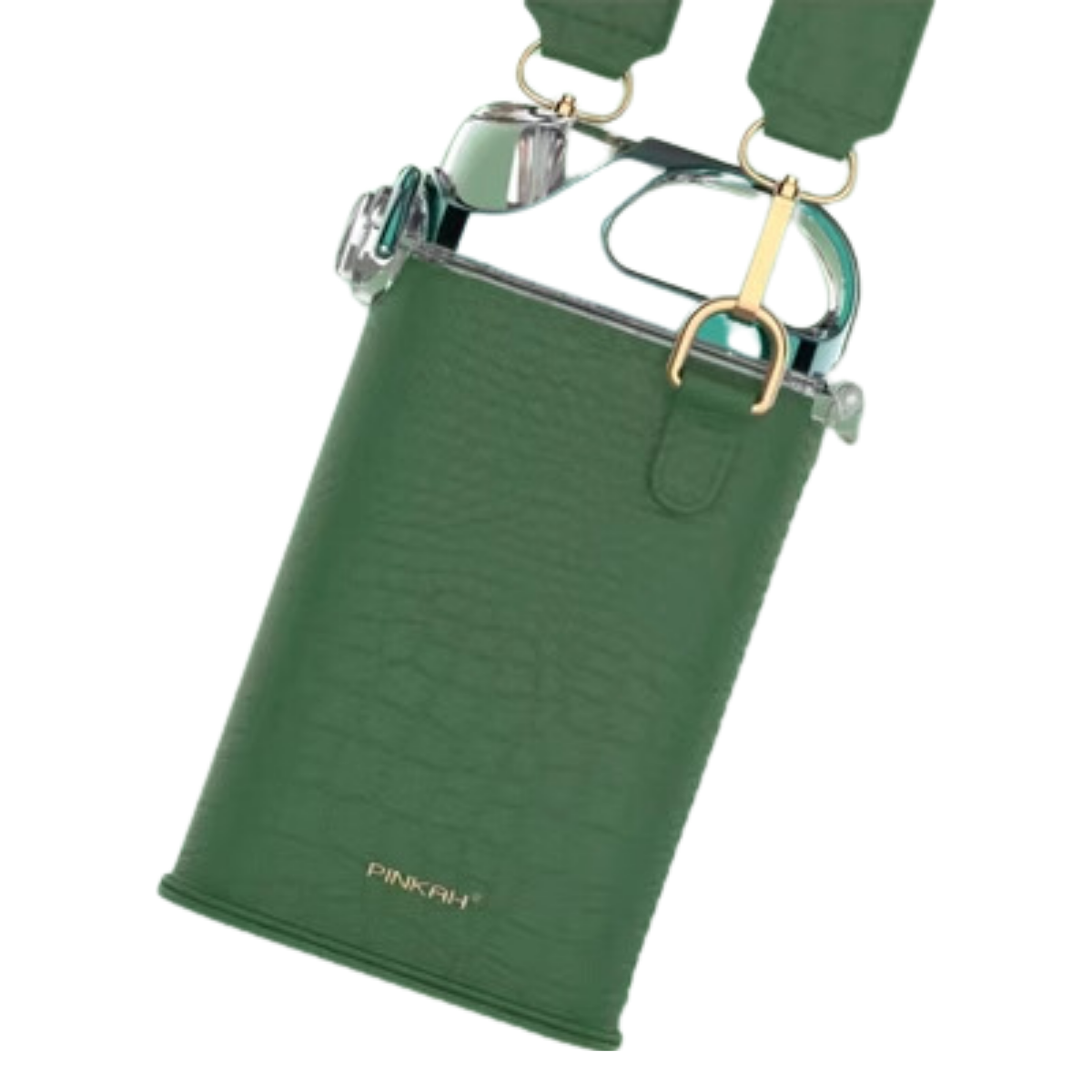 Pinkah PJ-4490 380ml Slim Water Bottle With Straw - Green