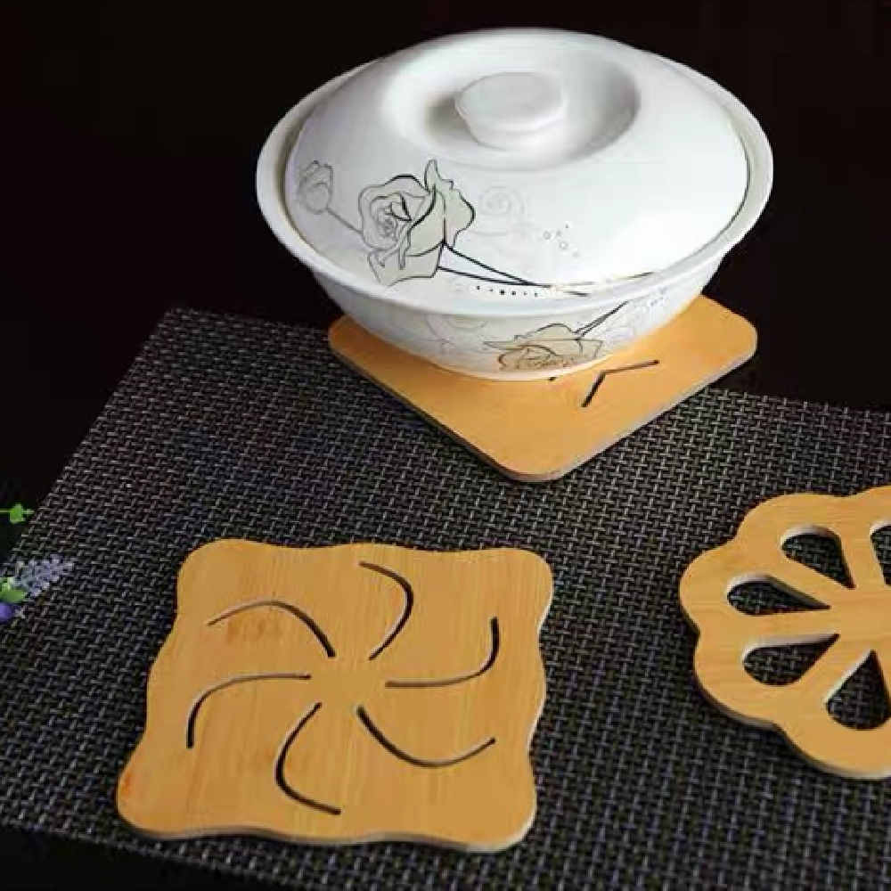 Yesjoy Kitchen Bamboo Anti Hot Heat Pads Resistant Mat 17cm W0083 - Assorted