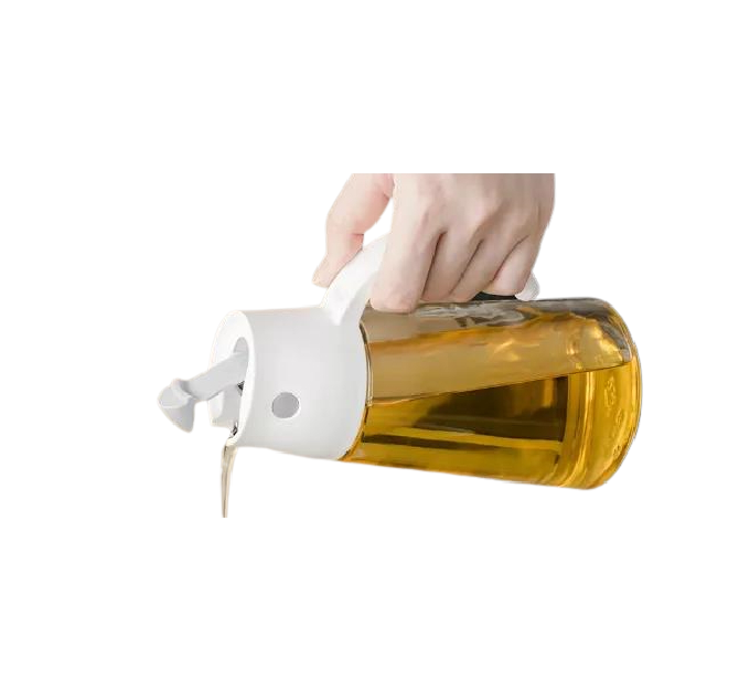 Robo Hoke Auto Lid Oil Bottle Seasoning Sauce Container 550ml - White
