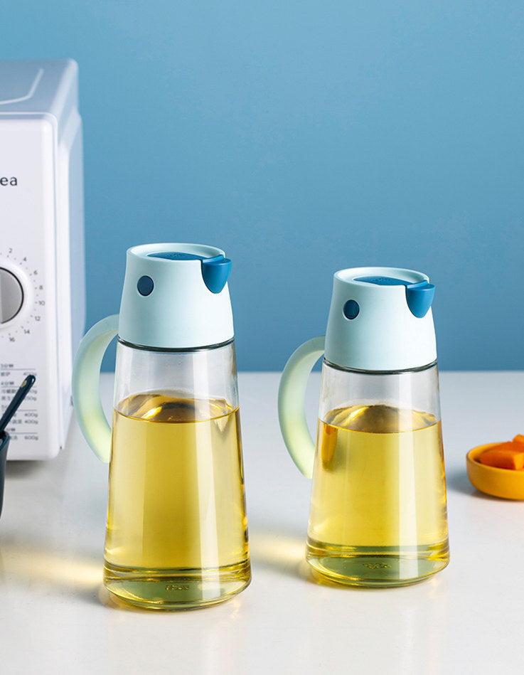 Robo Hoke Auto Lid Oil Bottle Seasoning Sauce Container 550ml - Blue