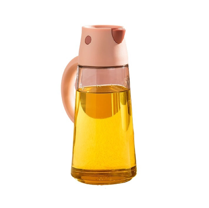 Robo Hoke Auto Lid Oil Bottle Seasoning Sauce Container 650ml - Pink
