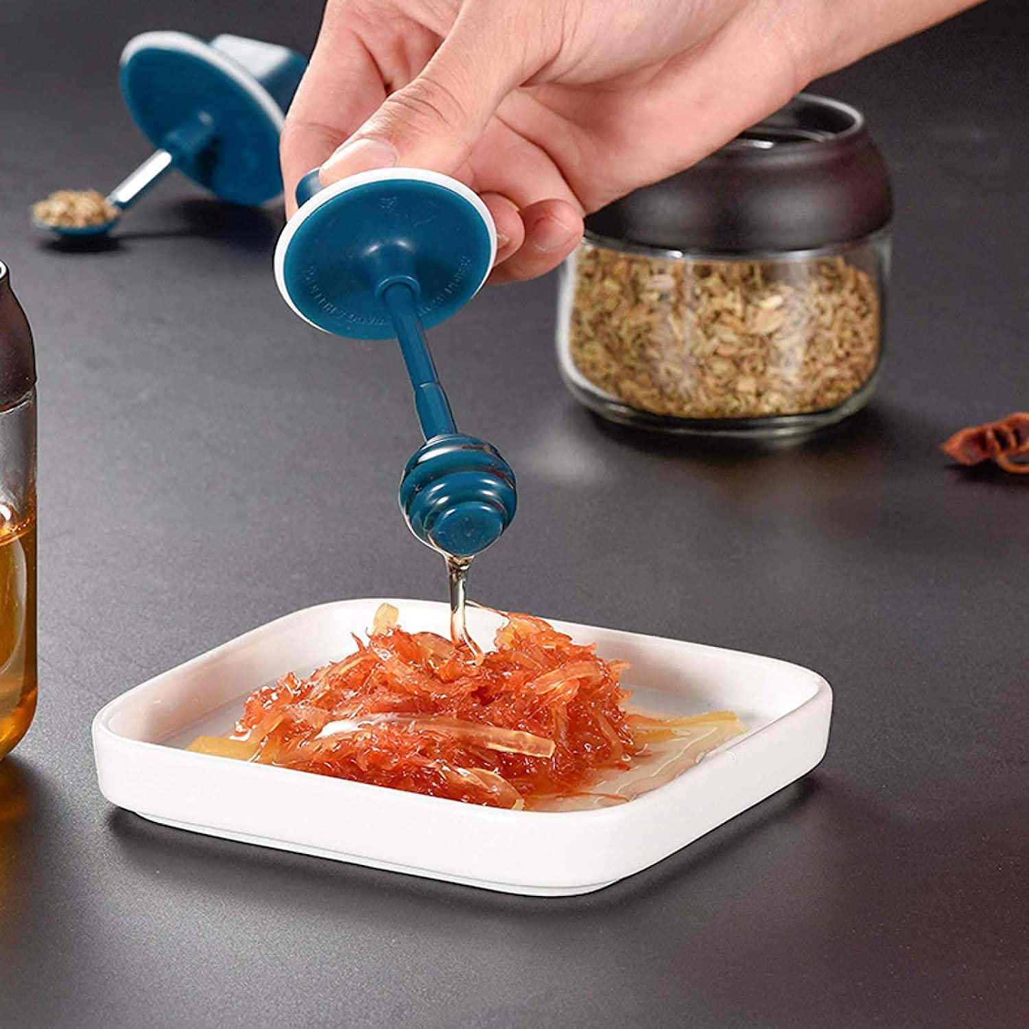 Robo Arrow Honey Bottle Spice Condiment Storage Container 280ml-Dark Blue