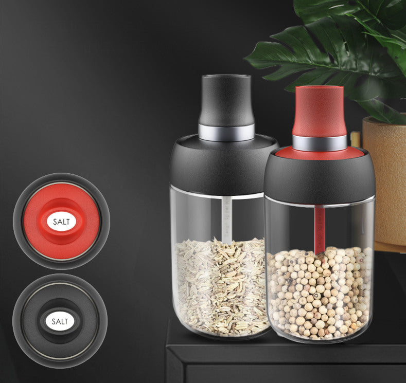 Robo Coco Honey Bottle Seasoning Jar Spice Condiment Storage Container with Digger 250ml - Coral Red