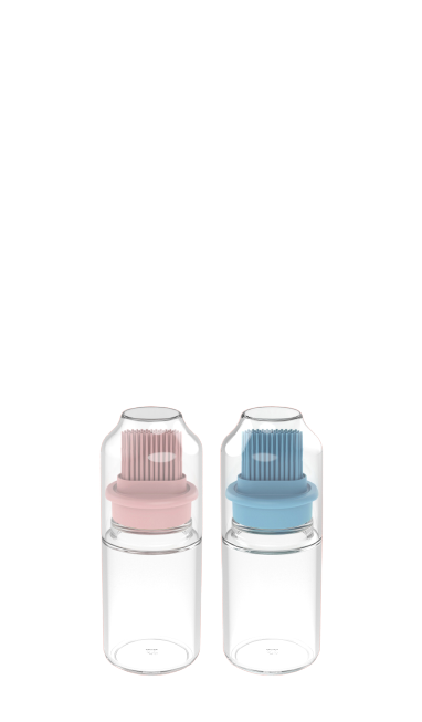 Robo Oil Brush Bottle Seasoning Spice Condiment Container w/Brush 150ml-Blue