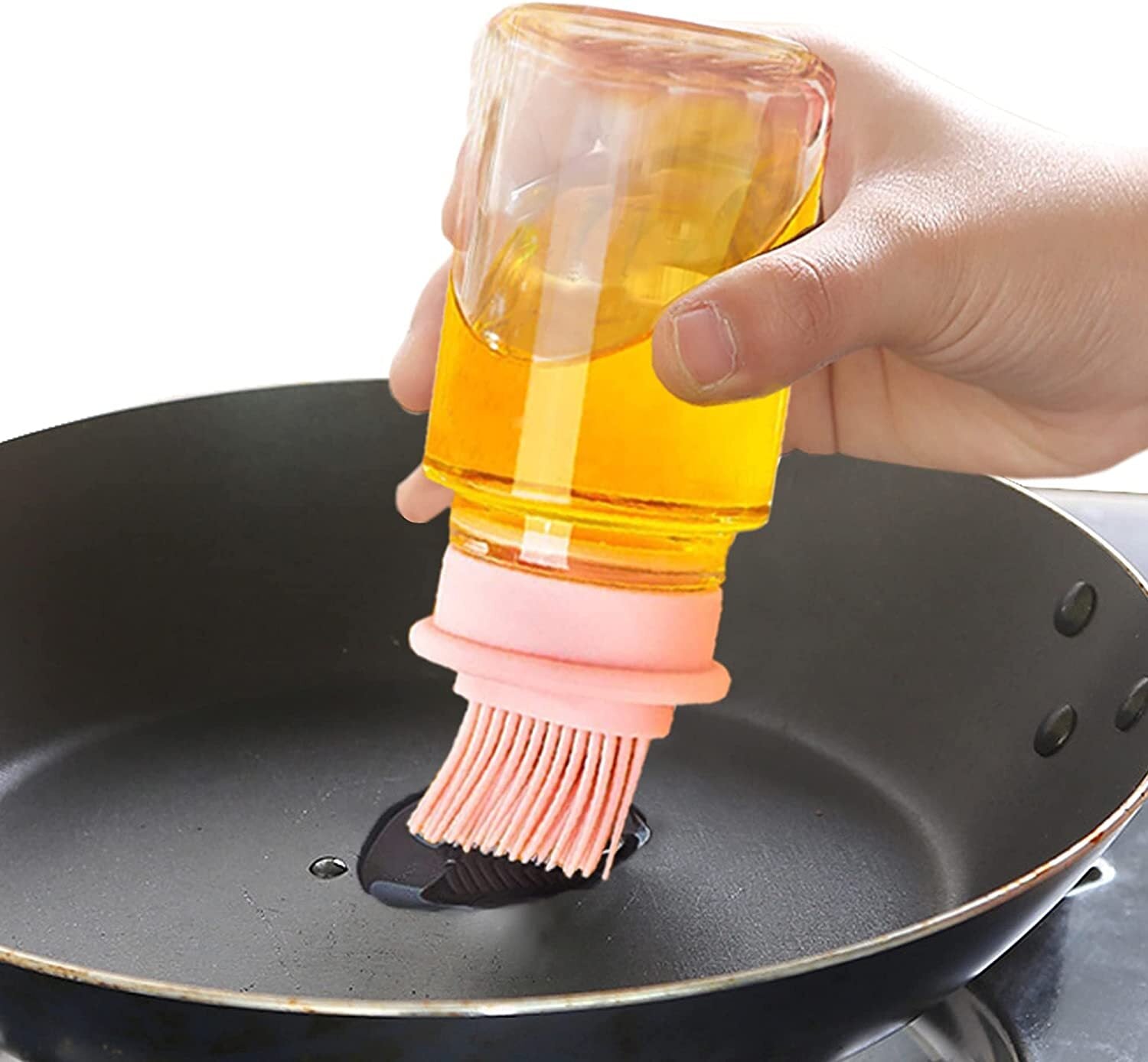 Robo Oil Brush Bottle Seasoning Spice Condiment Container w/Brush 150ml-Blue