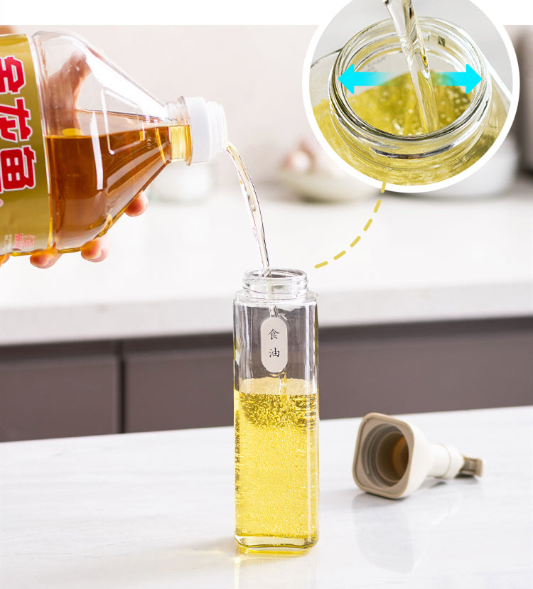 Robo Waltz Square Seasoninig Oil Bottle 500ml 2pc Set White