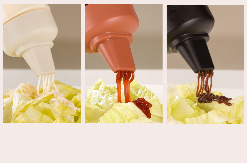 Robo Semon Squeeze Sauce Bottle Ketchup Spice Storage Container 350ml-Black