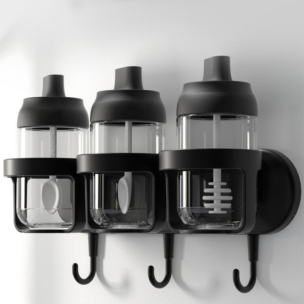 Robo Bossi Spice Wall Rack Black with Wall Mouting