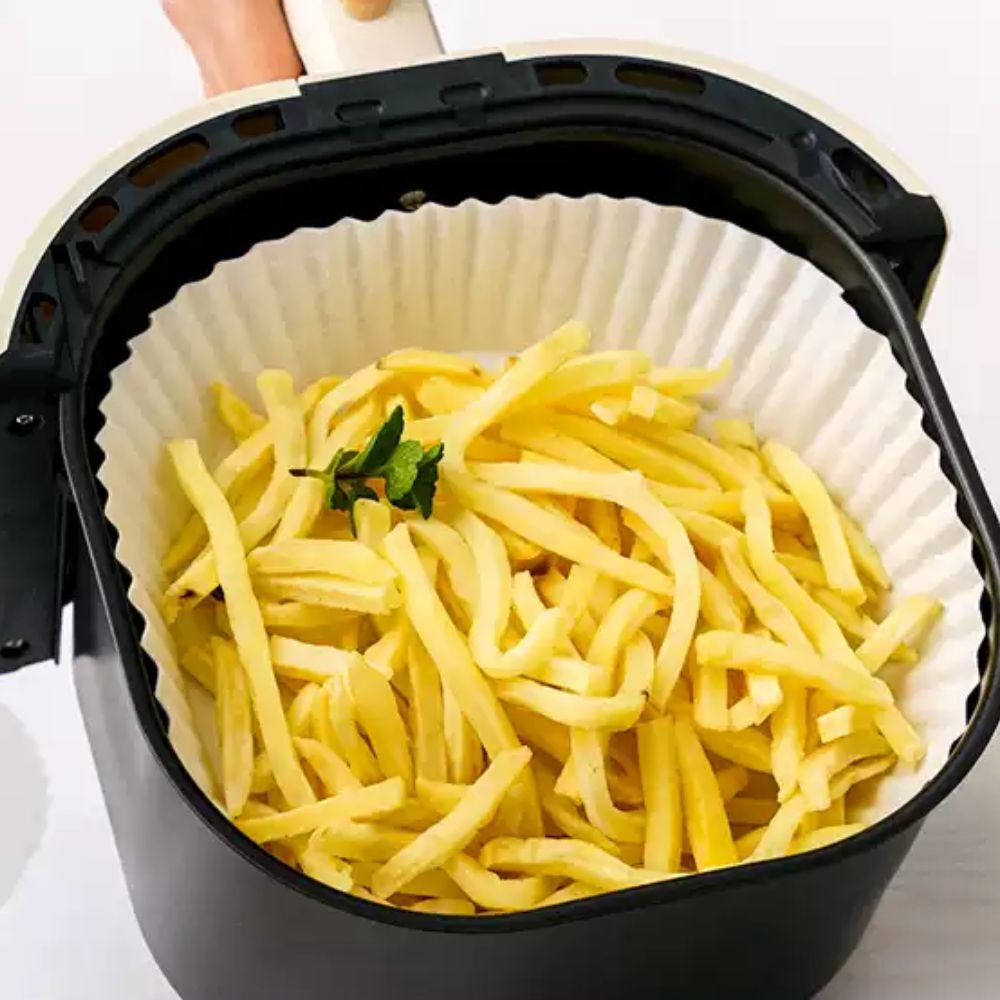 Fresh Life 50pcs Air Fryer Paper Liners Non Stick, Oil Proof, Water Proof Paper Sheets