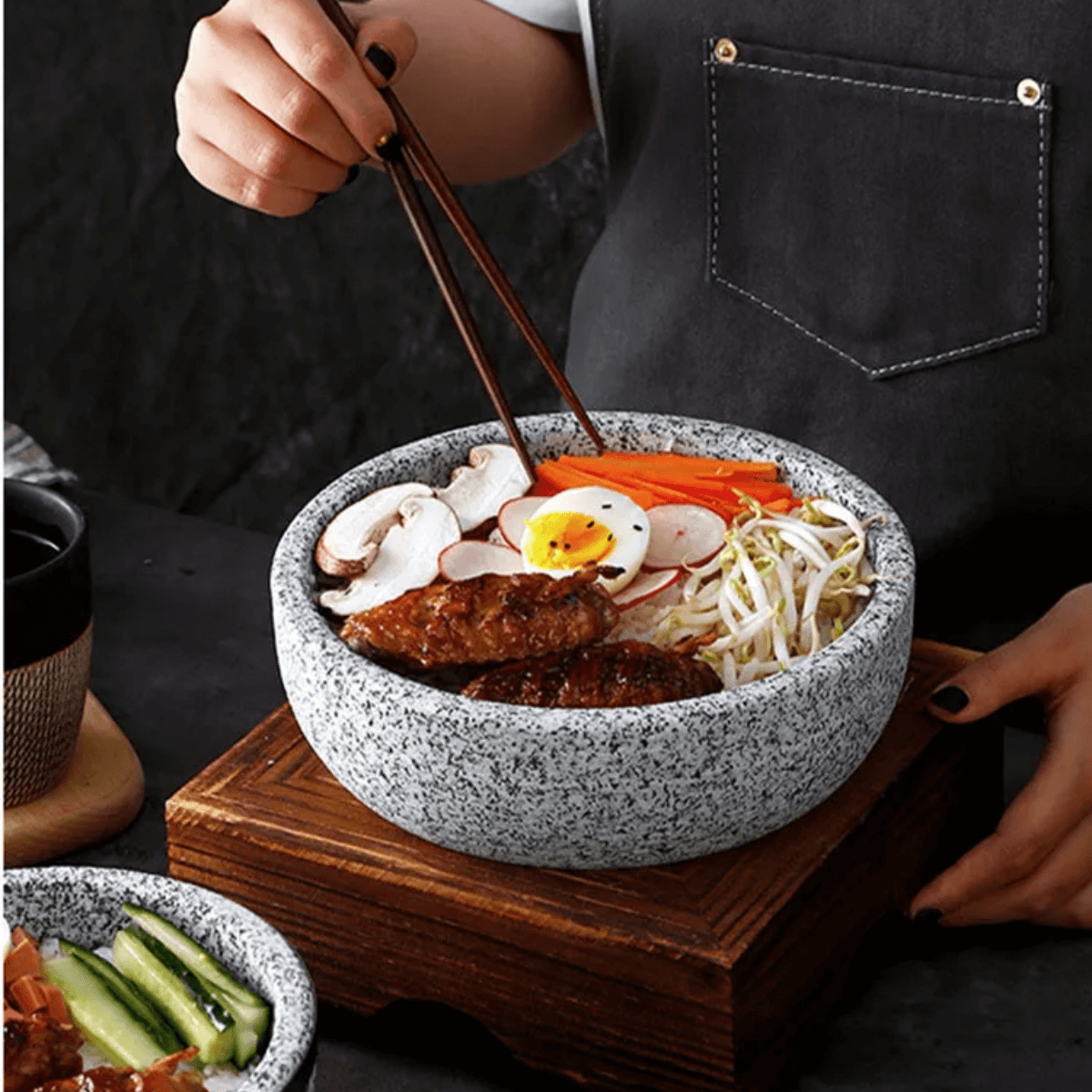 Korean Natural Stone Bowl Bibimbap 18cm