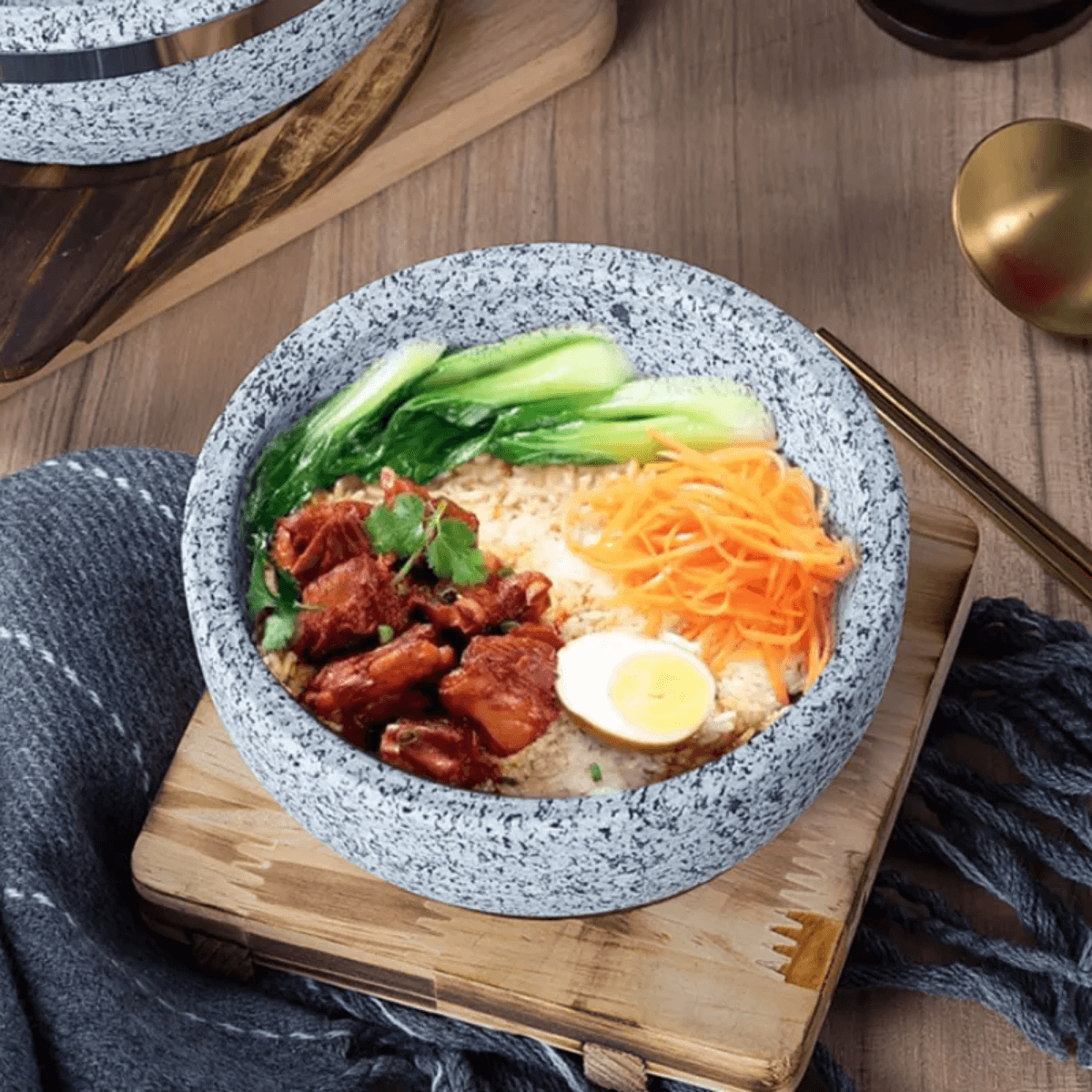 Korean Natural Stone Bowl Bibimbap 18cm