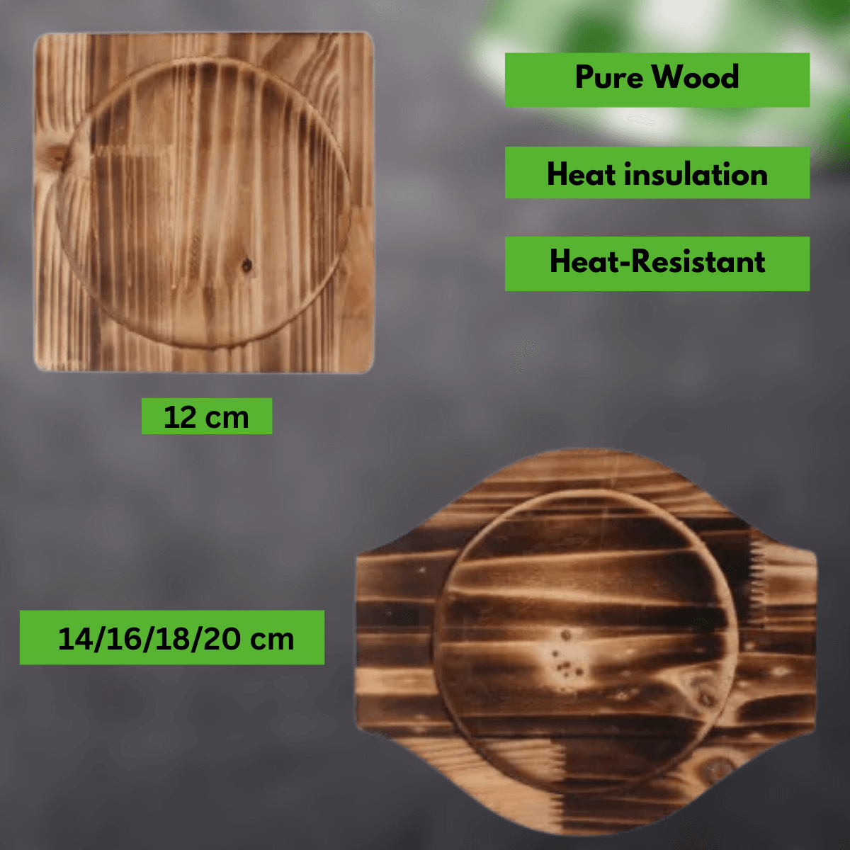 Korean Natural Stone Bowl Wood Trivet 12cm