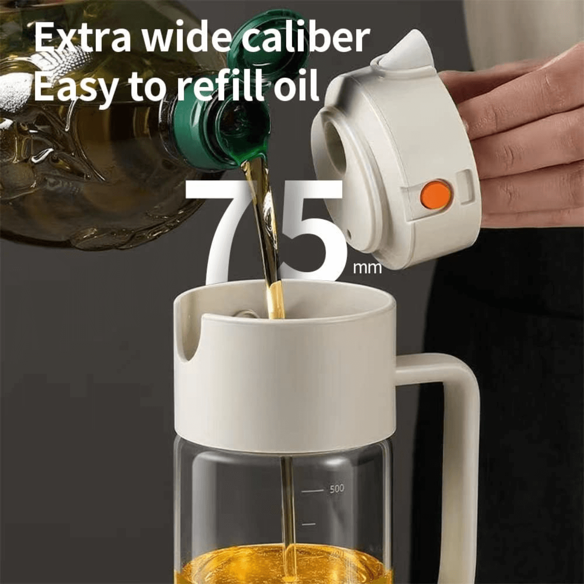 Thinkinge Easy-Open Auto Lid Oil Bottle 550ml - Blue