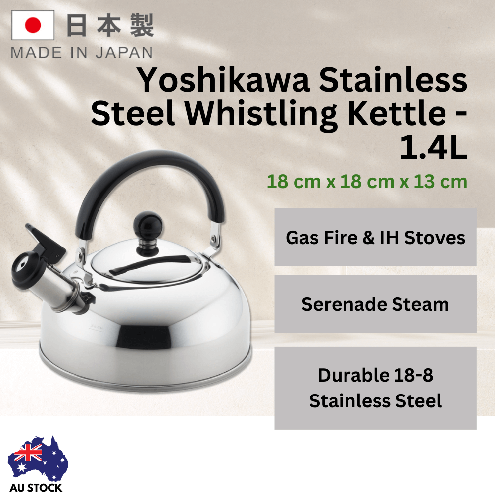 Yoshikawa Stainless Steel Whistling Kettle - 1.4L
