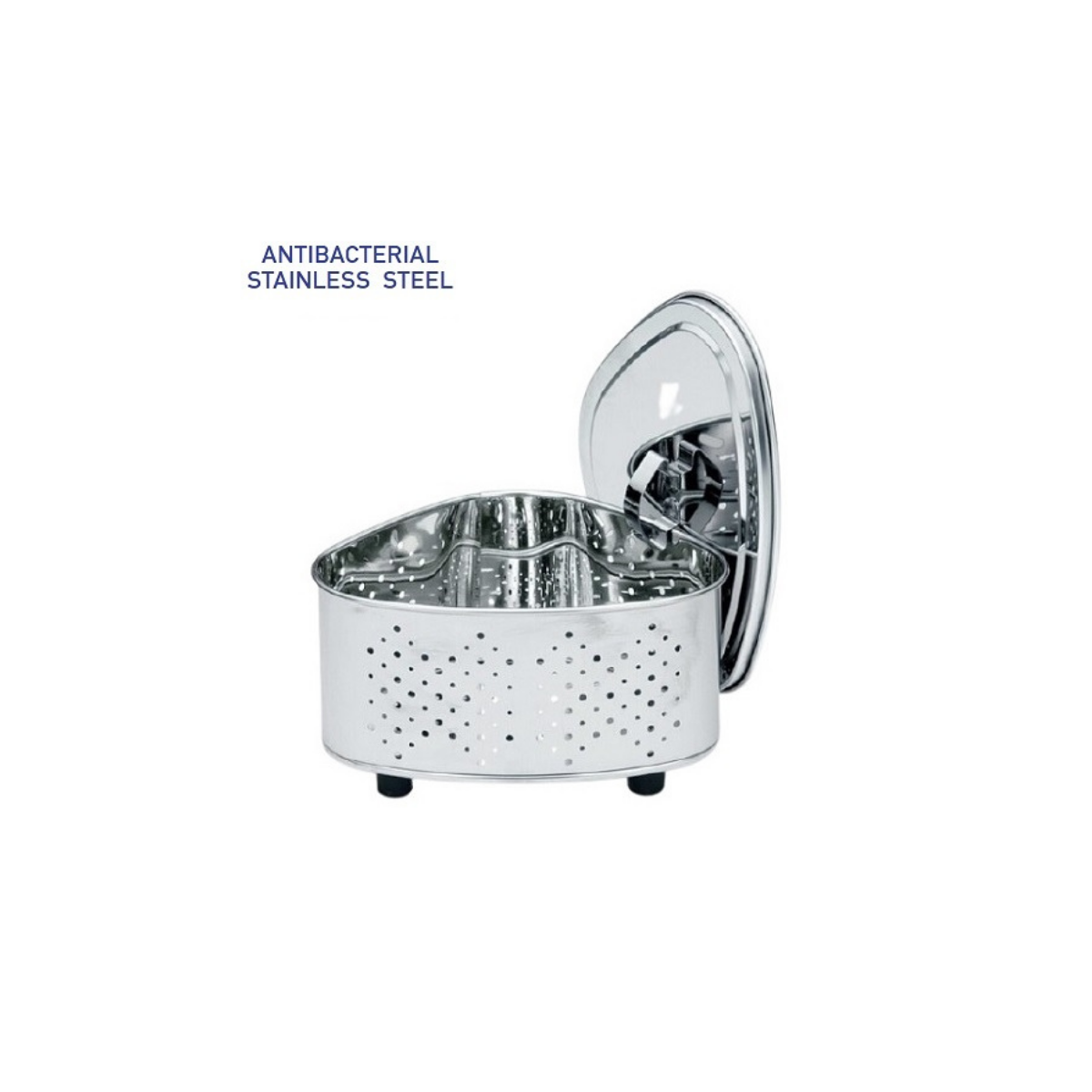 Tamahashi Antibacterial Stainless Steel Triangle Corner with Lid Big