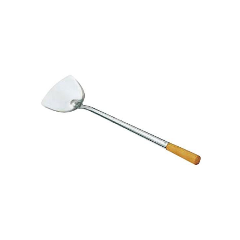Kanda 18-0 Wooden Handle Pipe Chinese Spatula Small