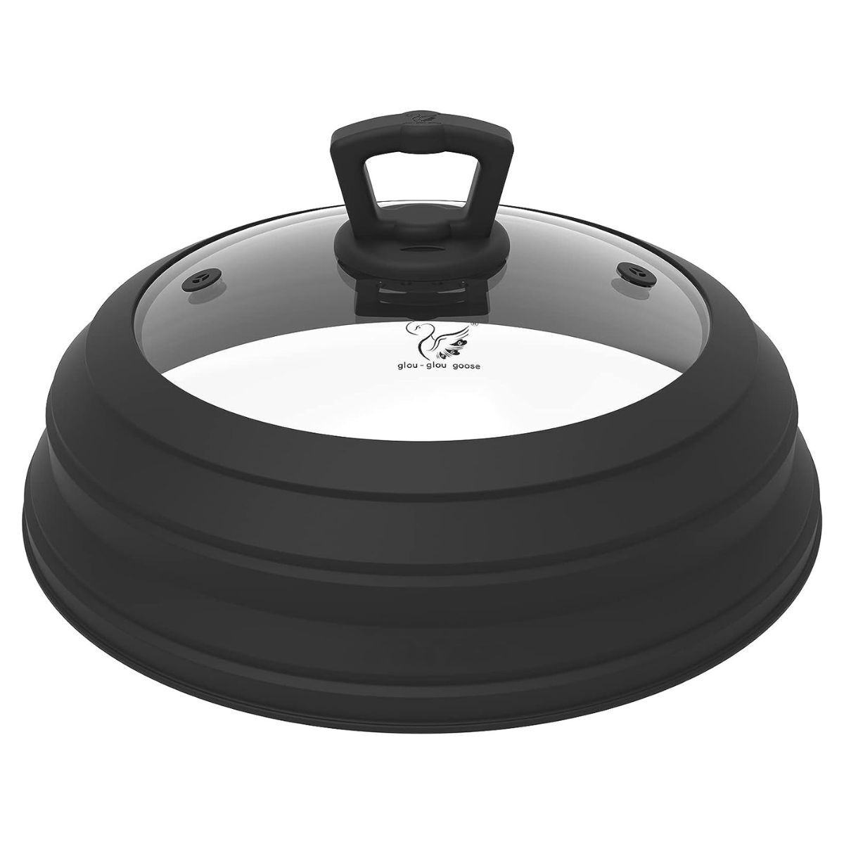 JLP Collapsible Microwave And Oven Safe BPA-free Silicone Cover 24cm~30cm - Black