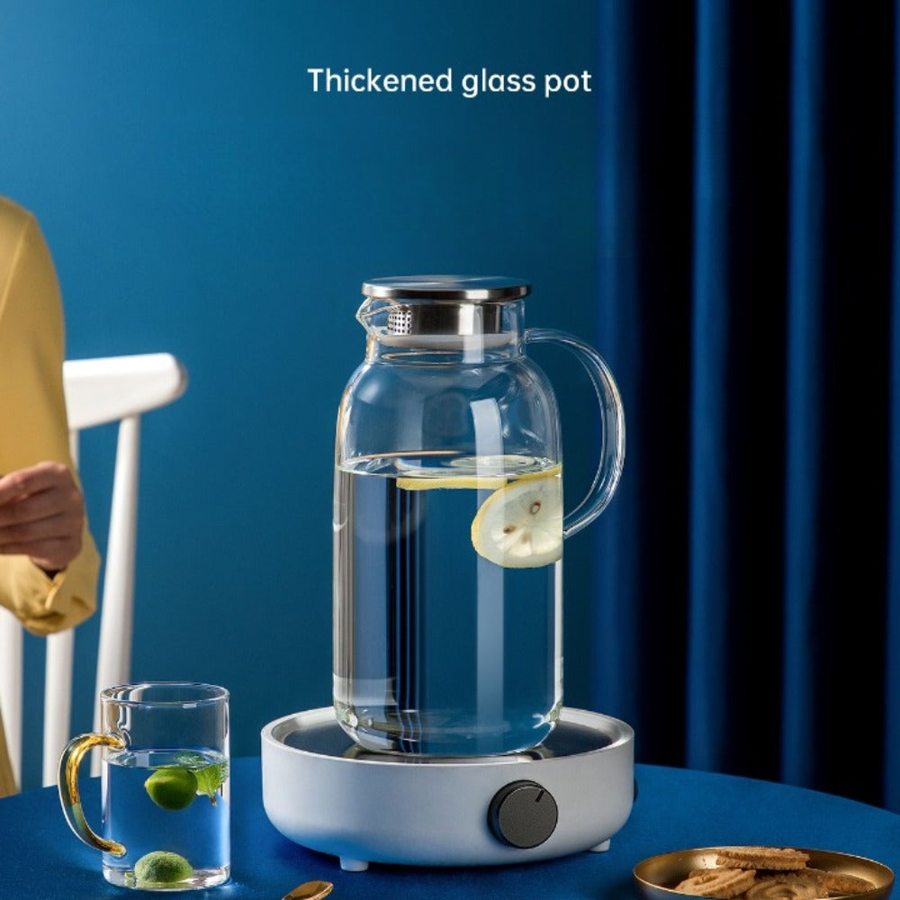 Cooker King Borosilicate Glass Water Jug with Stainless Steel Filter Lid 1.5L / 1.8L