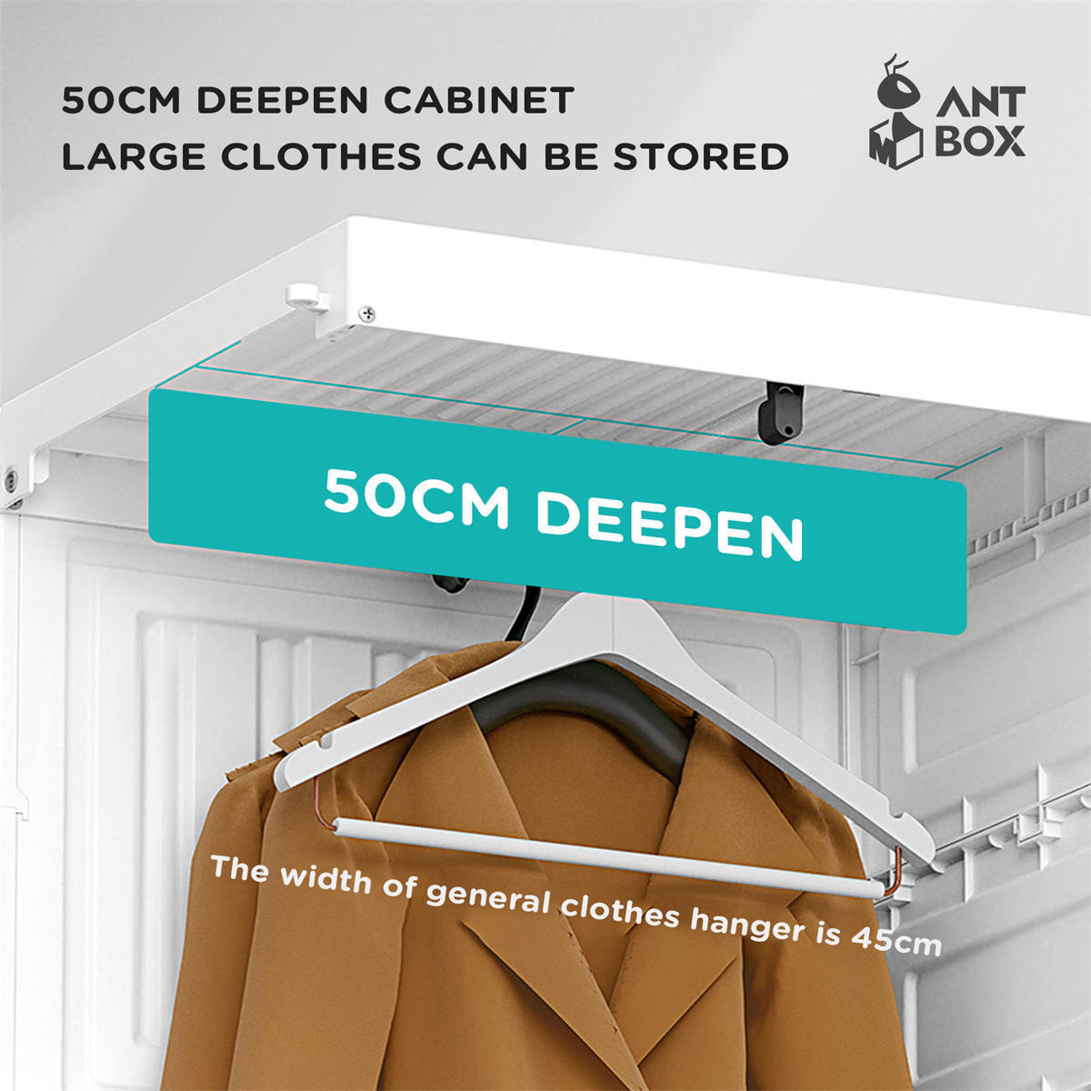 Antbox Cubes Storage Folding Cabinet Wardrobe With 9 Grids & 6 Doors & 1 Hanger