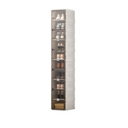 Kylin Cubes Storage Folding Shoe Box With 1 Column, 10 Grids,5 Brown Doors