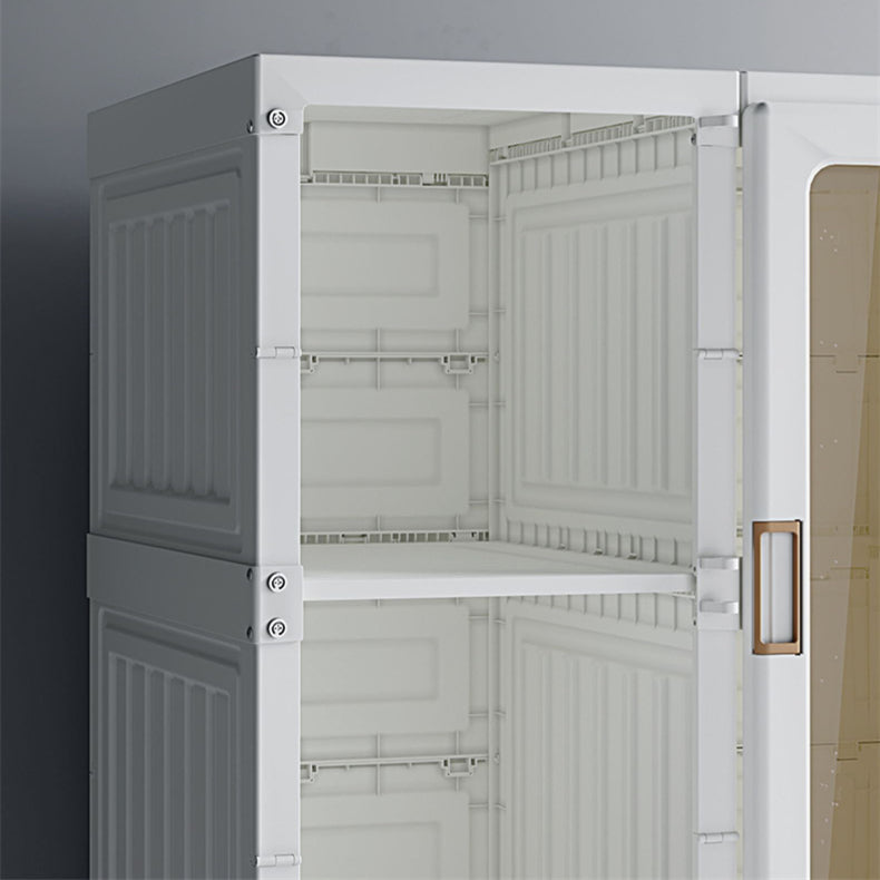 Kylin Cubes Storage Folding Cabinet Wardrobe with 8 Grids & 4 Doors & 1 Hanger