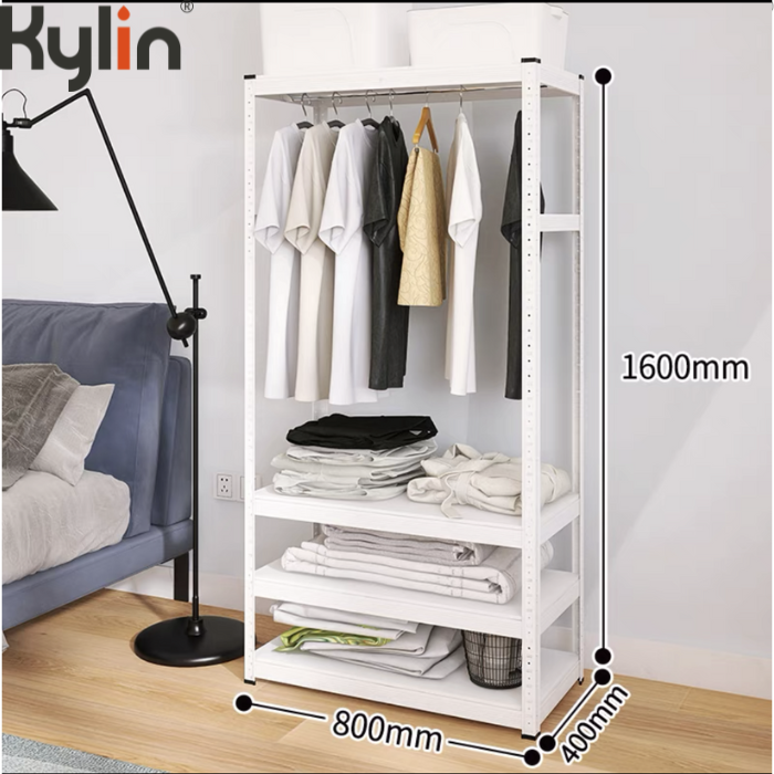 Kylin Wardrobe Storage Shelf Clothes Rack Garment Closet Storage Organizer Hanging Rail Shelf (160cm) 800mm* 400mm* 1600mm