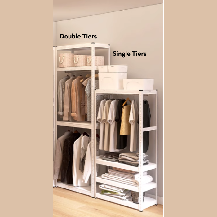 Kylin Wardrobe Storage Shelf Clothes Rack Garment Closet Storage Organizer Hanging Rail Shelf (228cm) 800mm*400mm*2280mm