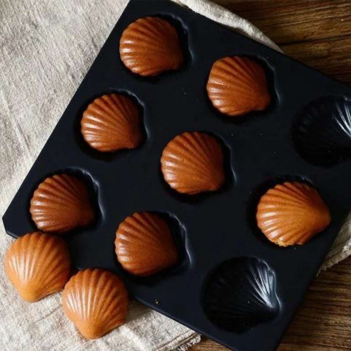 Tigercrown Cockshell Cake Baking Pan 9P Black