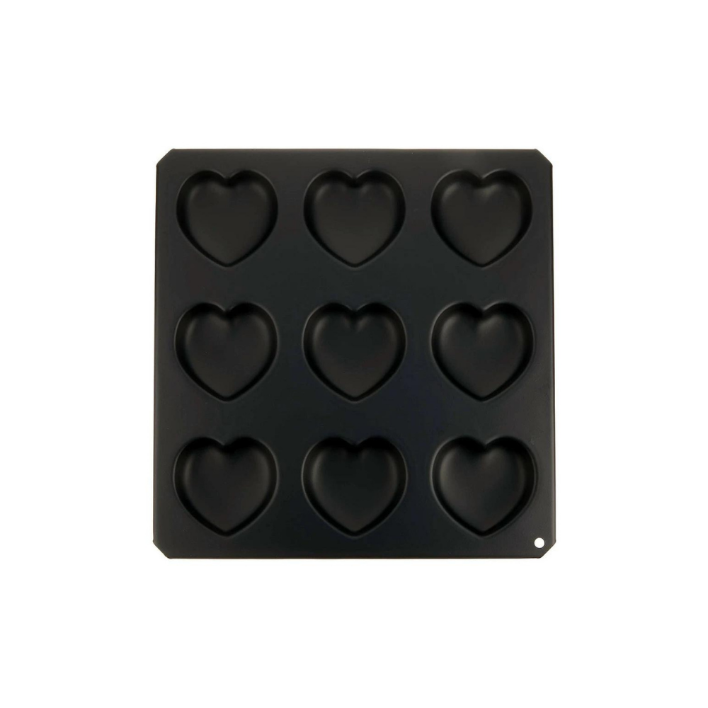 Tigercrown Heart-Shaped Cake Baking Pan 9P - Black