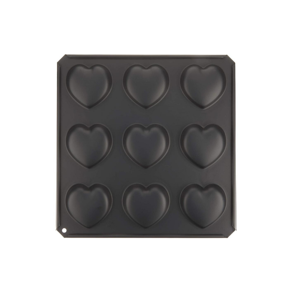Tigercrown Heart-Shaped Cake Baking Pan 9P - Black