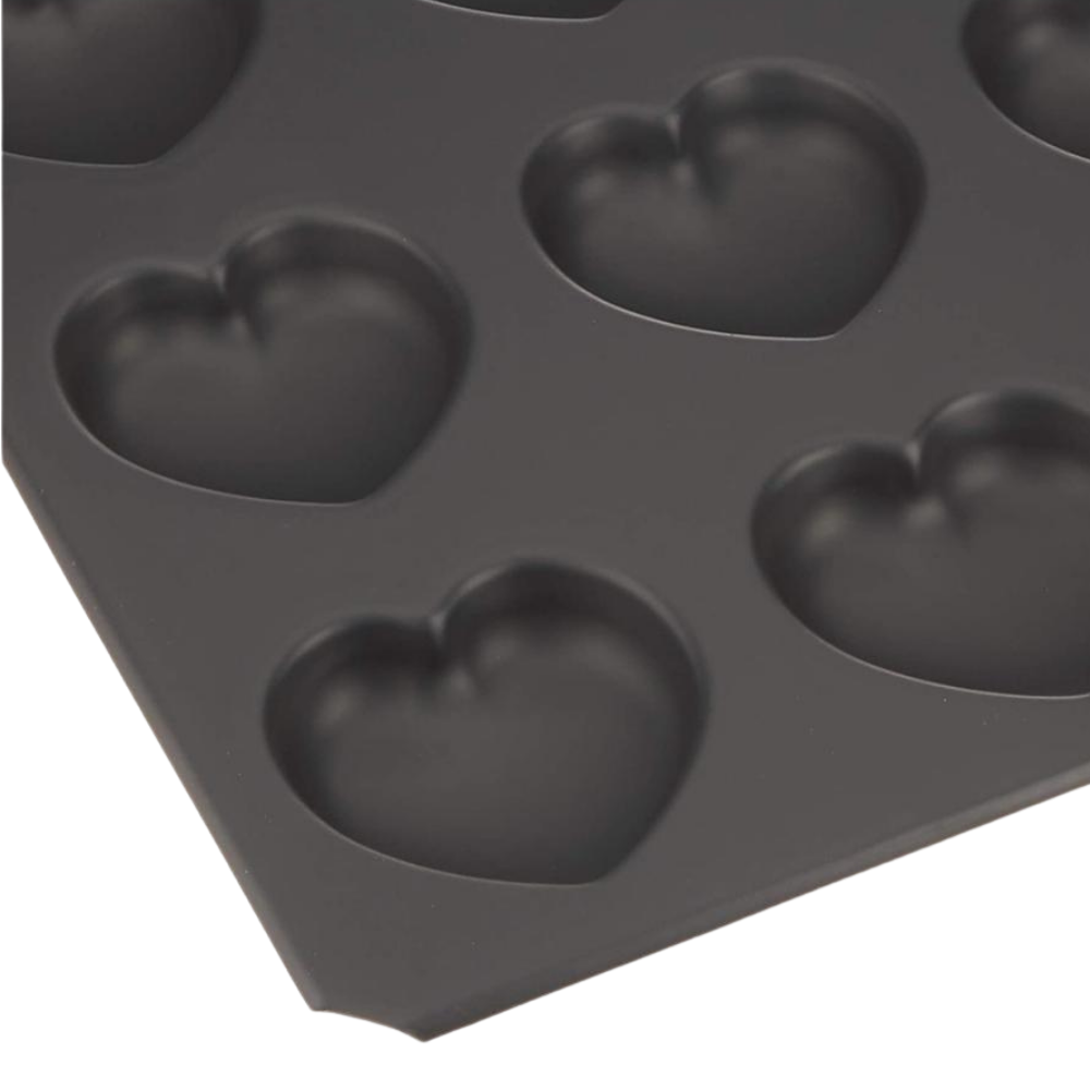 Tigercrown Heart-Shaped Cake Baking Pan 9P - Black