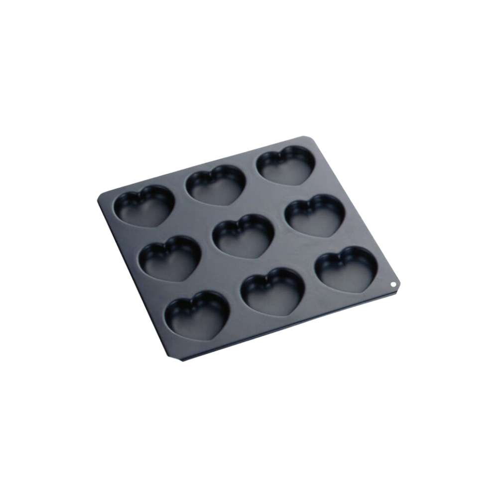 Tigercrown Heart-Shaped Cake Baking Pan 9P - Black