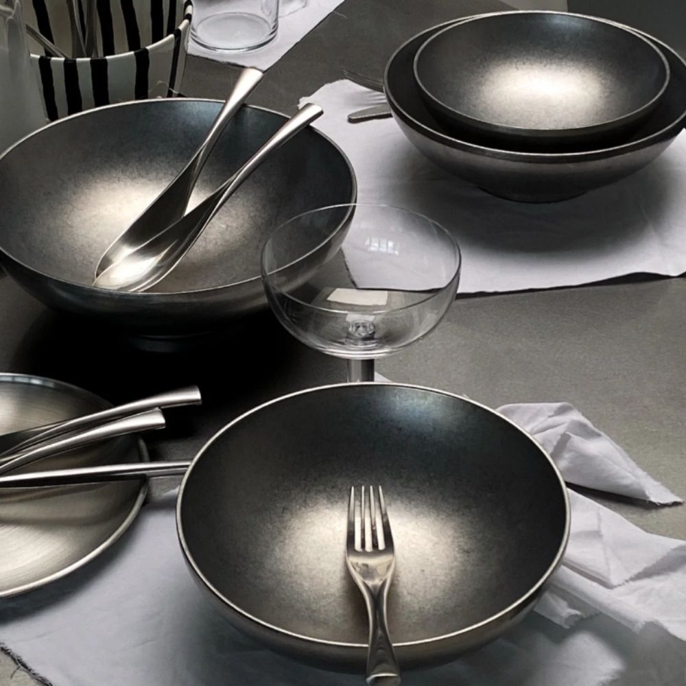 Kylin Retro-Style 304 Stainless Steel Double-Layer Ramen Bowl 20cm