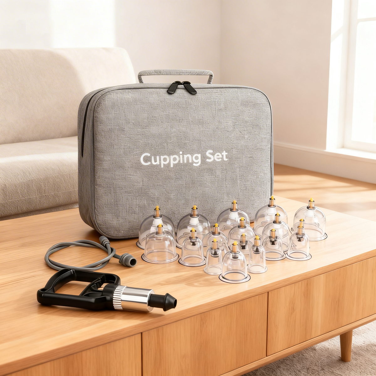 Kylin 24-Piece Cupping Therapy Set with Vacuum Pump and Carry Case