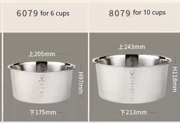 stainless steel rice cooker inner pot