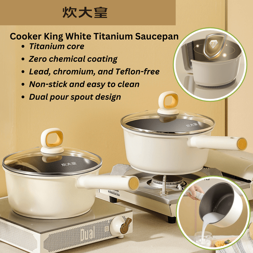 Cooker King White Titanium Saucepan 20cm